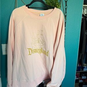 Disneyland Pink Gold Castle Jersey Crewneck Sweater
